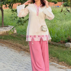 Women’s Designer Party Wear Roman Silk Kurta Palazzo Set