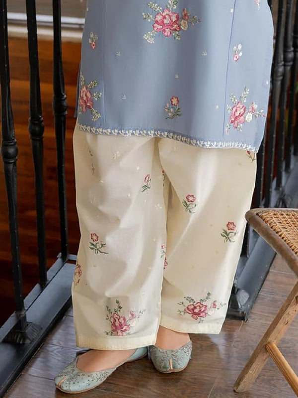Women Floral Embroidered Regular Thread Work Kurta with Palazzos