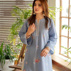 Women Floral Embroidered Regular Thread Work Kurta with Palazzos