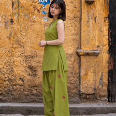 Embroidery Work Green Farshi Salwar Set