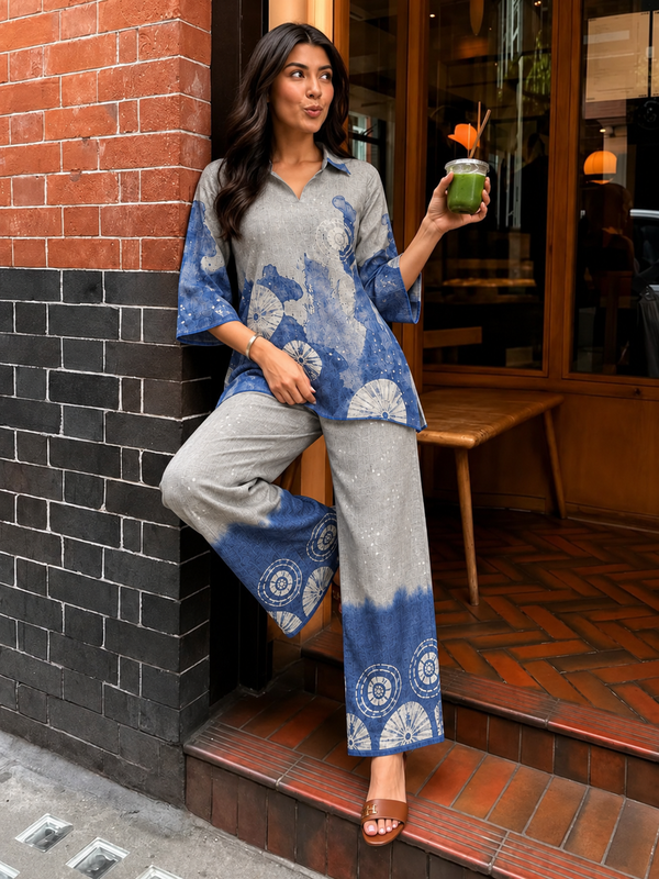 Grey Italian Linen Co-ord Set
