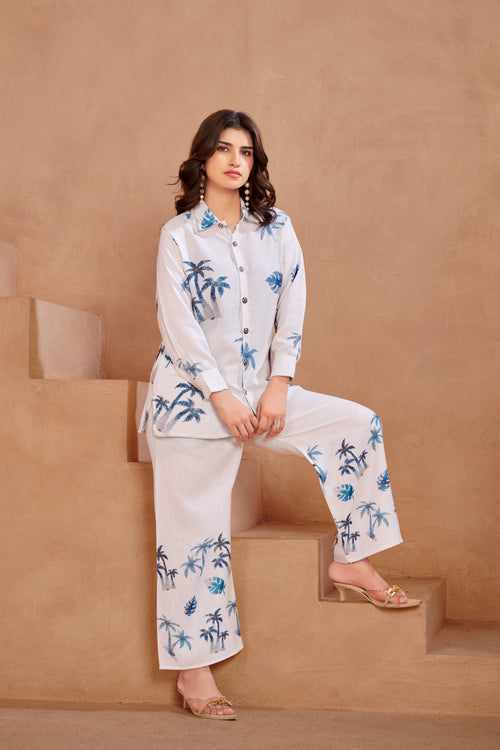 White Italian Linen Co-ord Set