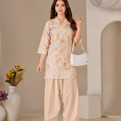 Peach Cambric Farsi Salwar Suit