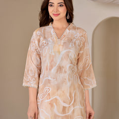 Peach Cambric Farsi Salwar Suit