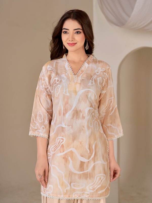 Peach Cambric Farsi Salwar Suit