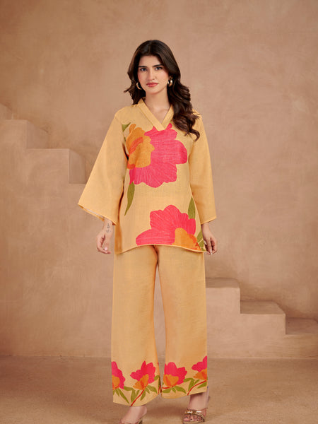 Mustard Italian Linen Co-ord Set