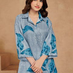 Sky Blue Italian Linen Co-ord Set