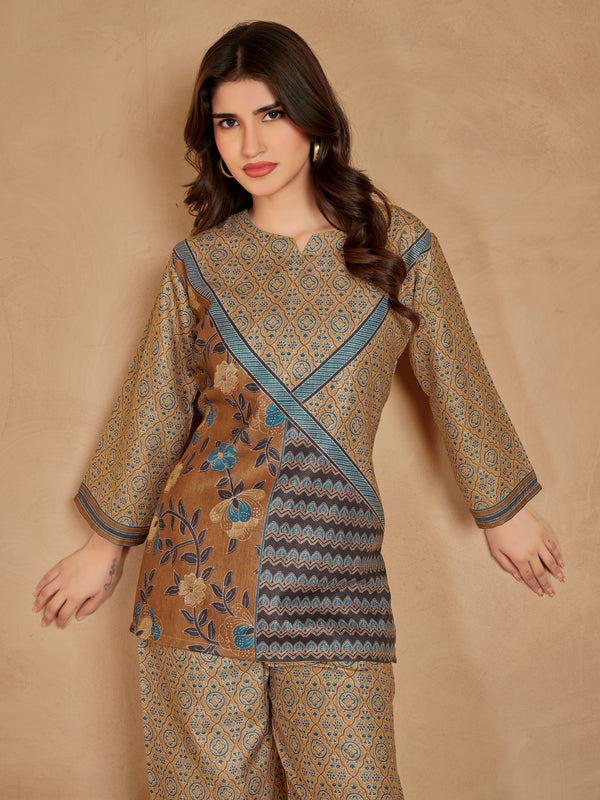 Light Brown Italian Linen Co-ord Set