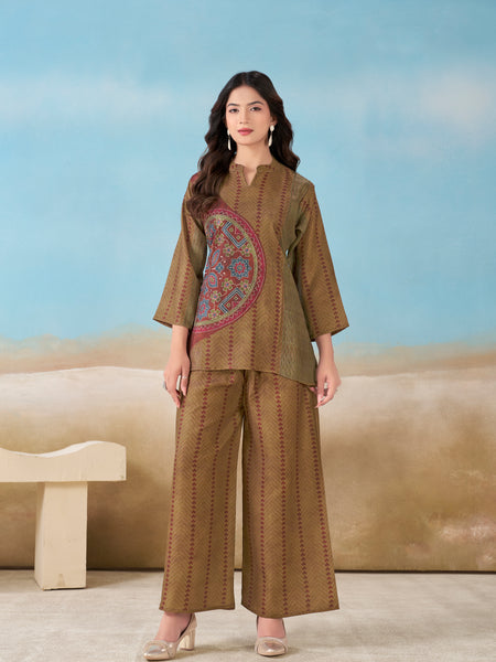 Brown Italian Linen Co-ord Set