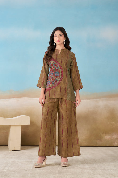 Brown Italian Linen Co-ord Set