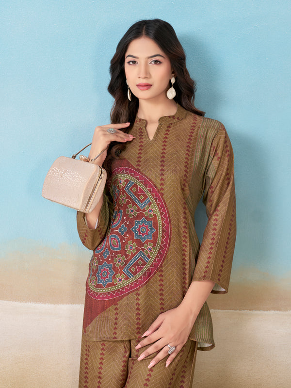 Brown Italian Linen Co-ord Set
