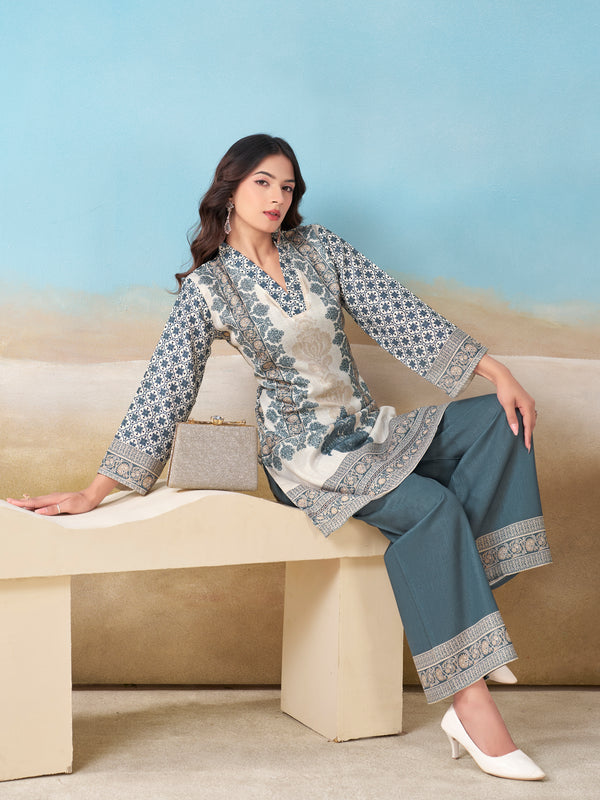 SlateBlue Italian Linen Co-ord Set