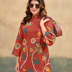 Red Italian Linen Co-ord Set