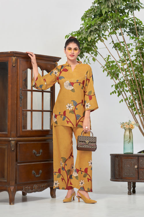 Yellow Italian Linen Co-ord Set