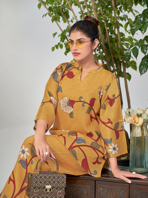 Yellow Italian Linen Co-ord Set