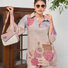 Multicolor Shaded Italian Linen Co-ord Set