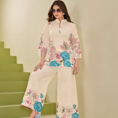 Cream Italian Linen Co-ord Set