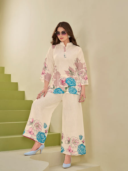 Cream Italian Linen Co-ord Set