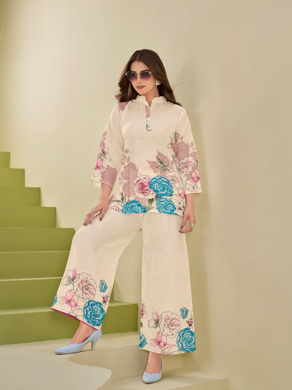 Cream Italian Linen Co-ord Set