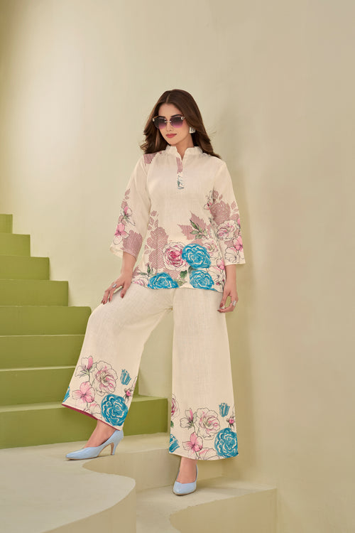 Cream Italian Linen Co-ord Set