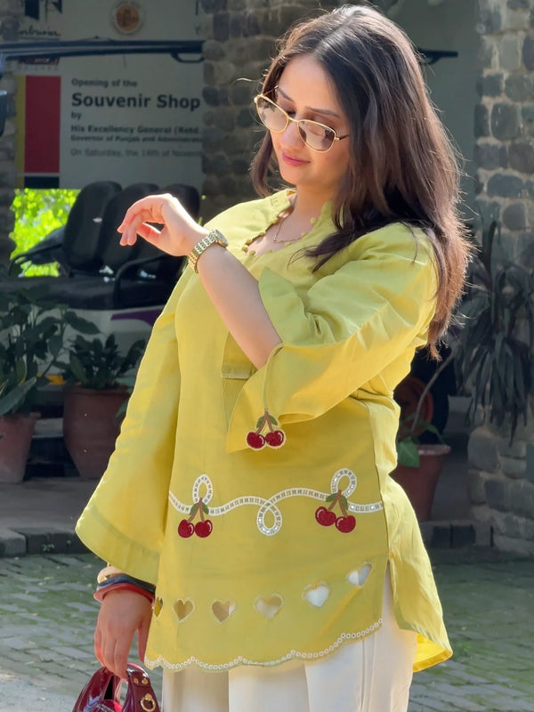 Cherry & Heart Farsi Salwar Set With Pockets