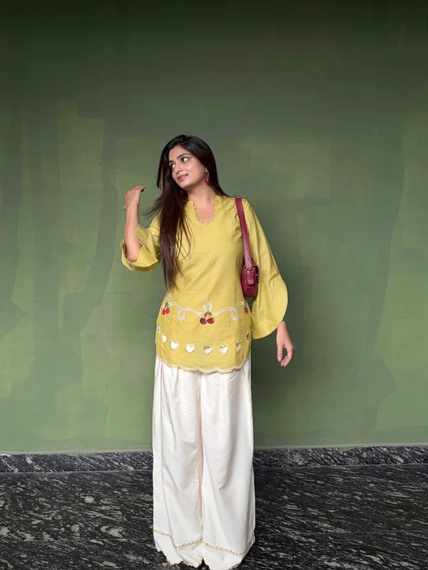 Cherry & Heart Farsi Salwar Set With Pockets