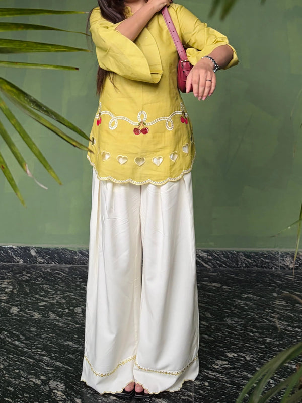 Cherry & Heart Farsi Salwar Set With Pockets