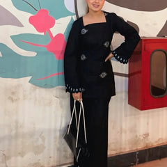 The Evil Farsi Salwar Set Black Full Sleeve