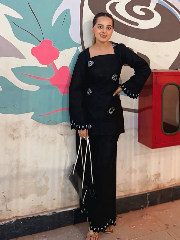 The Evil Farsi Salwar Set Black Full Sleeve