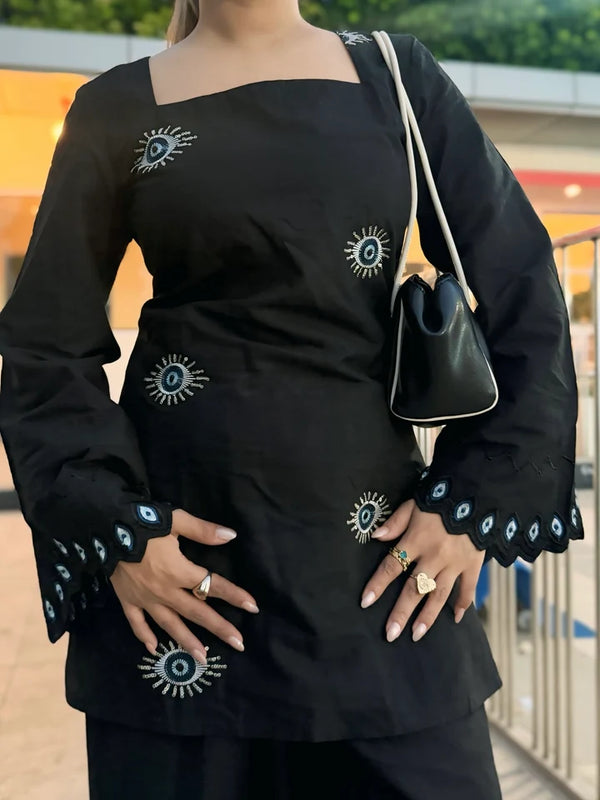 The Evil Farsi Salwar Set Black Full Sleeve