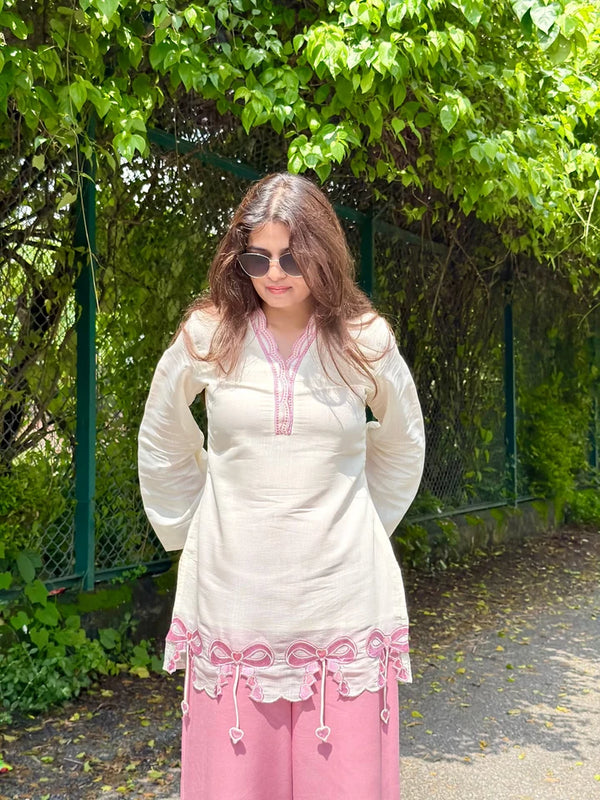 Women’s Designer Party Wear Roman Silk Kurta Palazzo Set