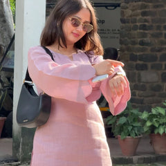Rosé Muse Pure Linen Co-Ord Set – Relaxed Fit Top & Wide-Leg Pants