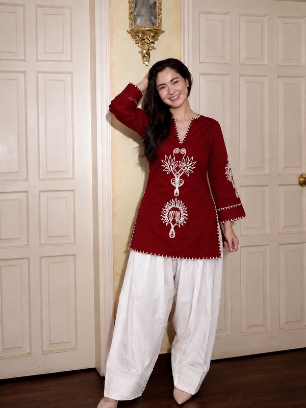 Embroidery Work Farshi Salwar Set